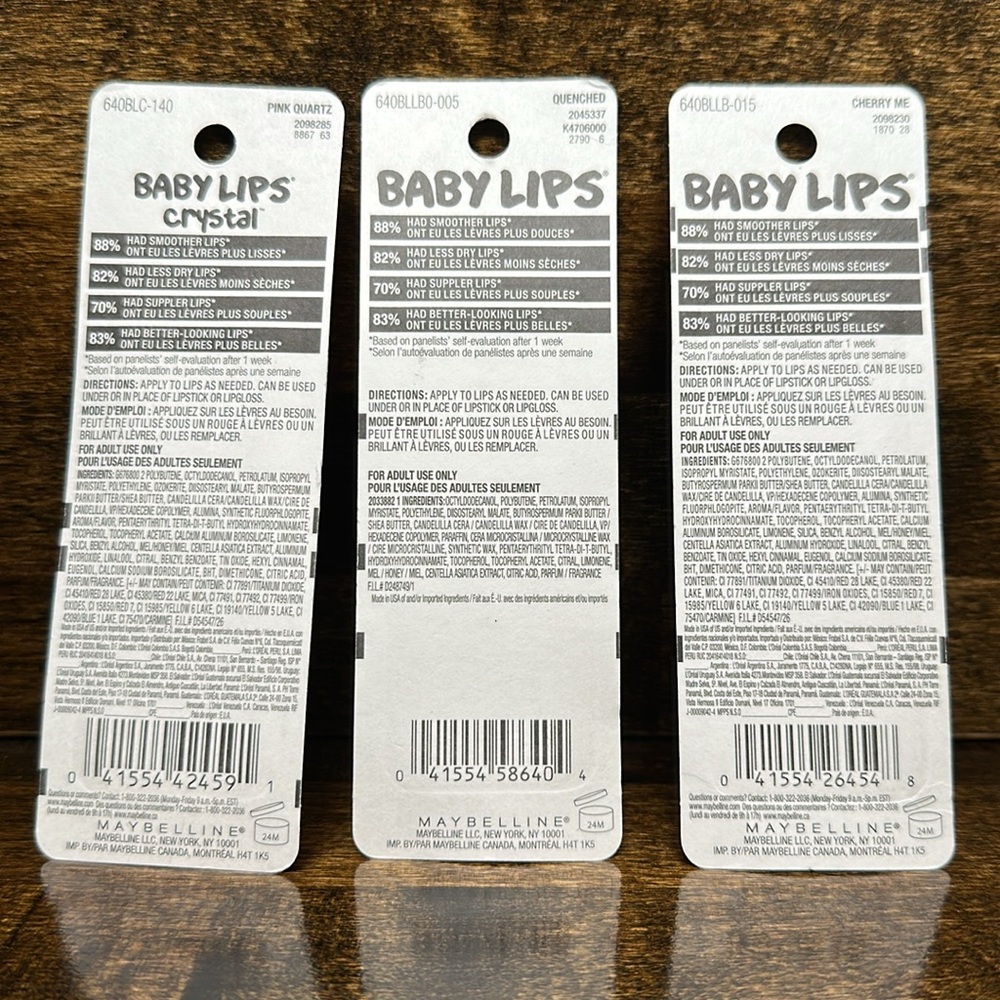 Maybelline Baby Lips Moisturizing Lip Balms - New/Sealed - Mixed Lot of 3 - Picture 2 of 5
